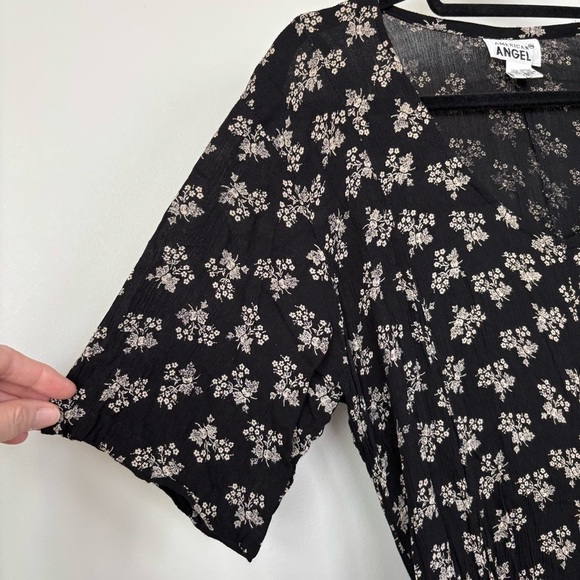 American Angel Vintage Floral Black Dress Size M - Picture 6 of 9